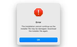 Error The installation cannot continue as the installer file may be damaged. Download the-艾克创作